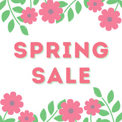 spring sale background with flowers