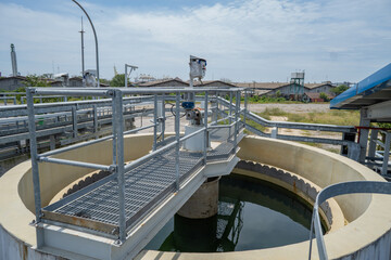 Waste water treatment plant for power plant project, lamella clarifier and sludge agitator. The photo is suitable to use for waste water treatment content media and environment poster.