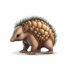 Armadilo Cartoon Isolated On White Background. Generative AI