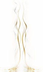 thin lines wave gold and white painting mixed with shamrock