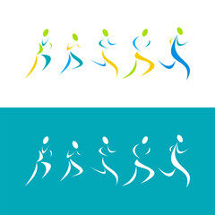 Marathon run symbol logo icon vector template