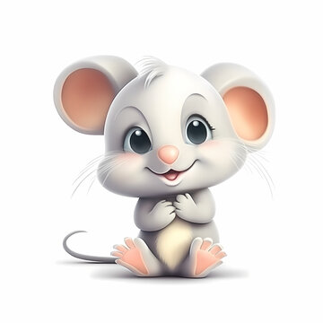 Baby Mouse Cartoon. Generative AI