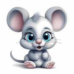 Obraz na płótnie Canvas Baby Mouse Cartoon. Generative AI