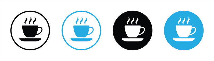 coffee cup icon set. flat style coffee cup icon symbol sign collections, vector illustration