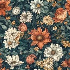 Möbelaufkleber Beautiful Vintage Floral Ornate Seamless Pattern. Creative Textile and Wallpaper Seamless Design. Generative Ai © Creative Journey