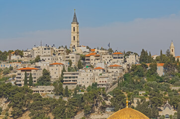 Fototapeta na wymiar Landscape view from Jerusalem old city wall