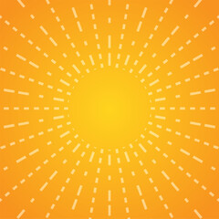 Orange Sunburst Pattern Background. Rays. Radial. Summer Banner. Vector Illustration