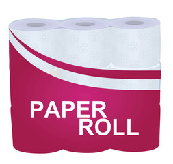 Toilete paper rolls package. vector