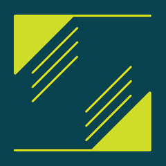 vector abstraction of blue and yellow stripes and lines, two halves, separation, logo of two colors