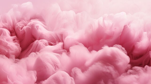 sfondo colorato di zucchero filato soffice rosa, zucchero filato dolce di colore morbido, texture da dessert sfocata astratta, creato con intelligenza artificiale 