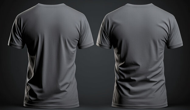 blank grey tshirt mockup,close up grey t-shirt on dark background ,generative ai