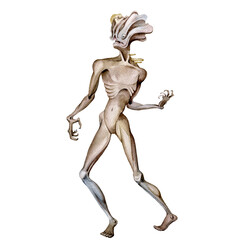 Monster body, monster face, scary zombie , watercolor clipart