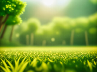 Obraz premium Green blurred background and sunlight