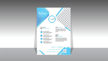 Corporate business A4 flyer vector template design for a digital marketing company Annual report geometric proposal poster and brochure cover design .