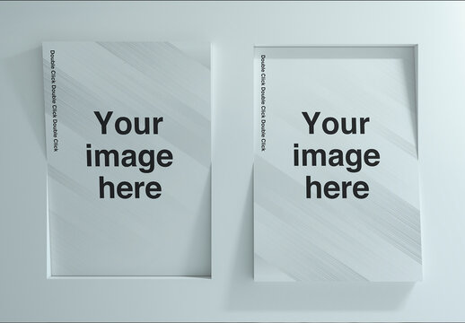 Inclined Louver Wall Poster Mockup 02b