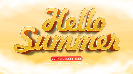 Hello summer 3d editable modern text effect