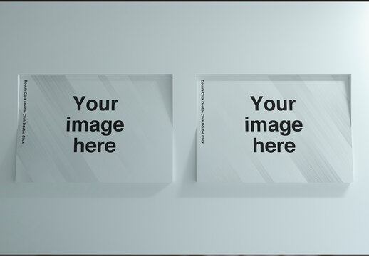 Inclined Louver Wall Poster Mockup 05