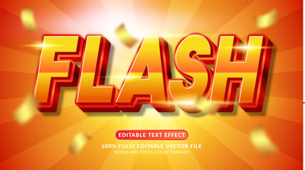 Flash gradient orange 3d editable modern text effect