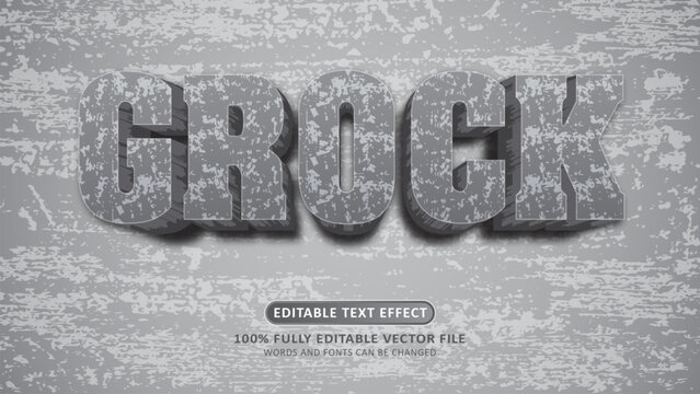 Grock wall texture embossing 3d editable modern text effect
