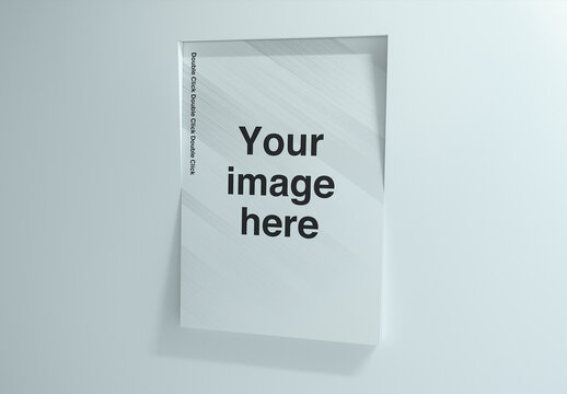 Inclined Louver Wall Poster Mockup 08