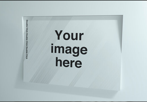 Inclined Louver Wall Poster Mockup 10