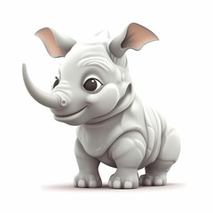 cute baby rhino. Generative AI