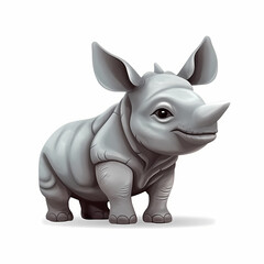 Fototapeta na wymiar cute baby rhino. Generative AI