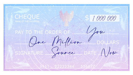 Cheque from the Universe Manifestation illustration, Cover, Thumbnail