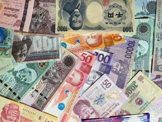 Obraz premium a multinational money background