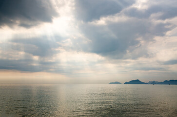 The sea in the morning on a sunny day