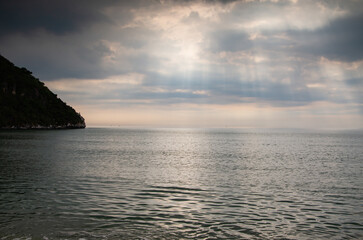 Fototapeta na wymiar The sea in the morning on a sunny day