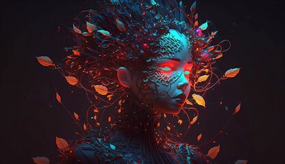 a woman in colorful nature