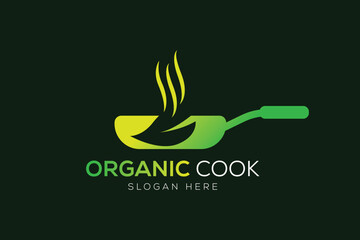 Natural cooking or vegetarian cooking logo design 