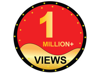 1M Views celebration background design.5 million Views vector design
