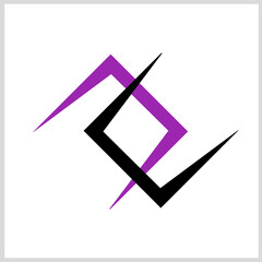 Rhombus Line icons black and purple color. Vector Illustration for Icon, Symbol, Logo etc