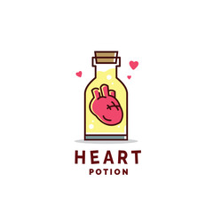 heart logo icon vector illustration in healing bottle