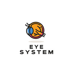 eye logo vector icon illustration with healthy system
