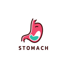 stomach logo vector icon illustration with healthy love