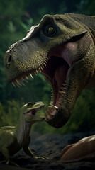 tyrannosaurus dinosaur 3d render created with Generative Ai technology