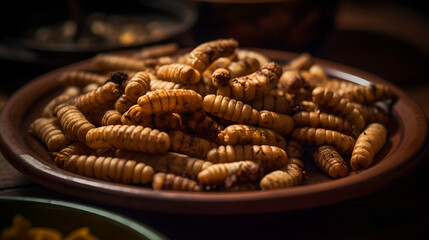 Mexican Delicacy: Savory Plate of Escamoles Ant Larvae