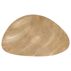 Round Brown Rock watercolor hand painted isolated on white