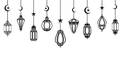 Fototapeta na wymiar set of lanterns ramadan
