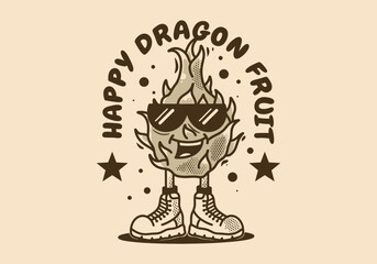 Character illustration design of a dragon fruit