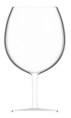 3d illustration of a transparent wine glass isolated.