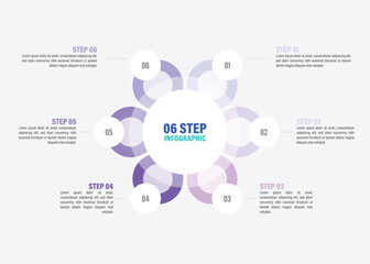  Pie charts for infographics. Elements with 10, 8, 6, 4, 2 steps, options. circle infographic with steps used for design and ppt