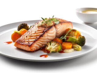 Tantalizing grilled salmon fillet served with perfection.