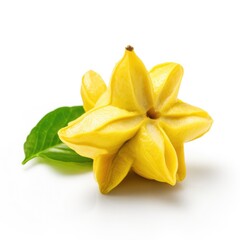 Fototapeta premium Carambola Star Fruit fruit isolated on white background. Generative AI