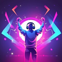 dj in headphones, gamer, Generative AI
