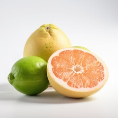 Pomelo fruit isolated on white background. Generative AI