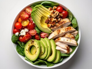 Colorful Salad Bowl Filled with Mixed Ingredients Image File.